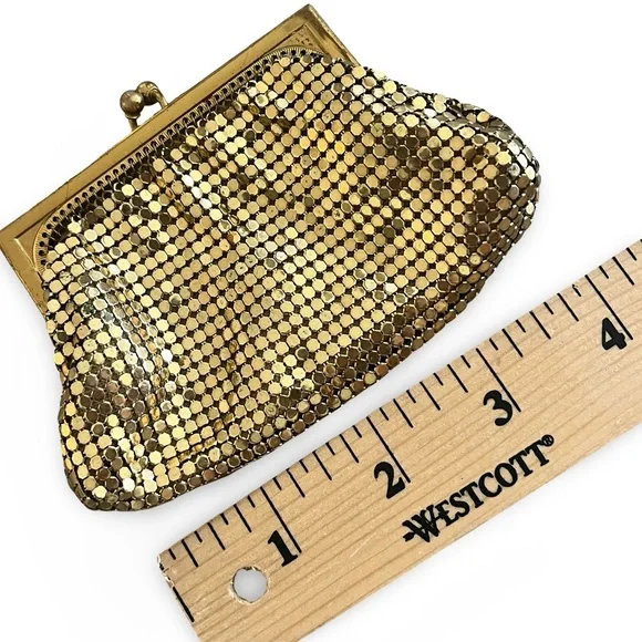Gold Tone Metal Mesh Coin Purse by Whiting & Davis - Picture 6 of 6